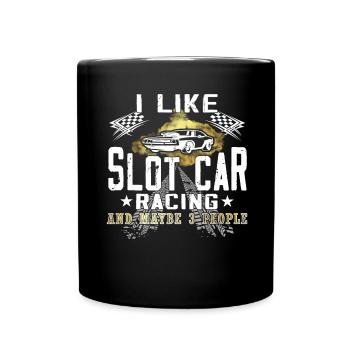 I like Slot Car Racing - Modellauto - Tasse einfarbig - Schwarz - Vorne