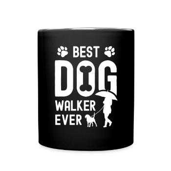 Best dog walker ever - Full Colour Mug - black - Front