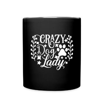 Crazy Dog Lady - Patte et étoiles - Mug uni - noir - Devant