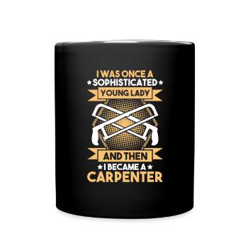 Zimmerer Zimmermann Zimmerei Carpenter Carpentry - Tasse einfarbig - Schwarz - Vorne