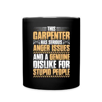 Zimmerer Zimmermann Zimmerei Carpenter Carpentry - Tasse einfarbig - Schwarz - Vorne