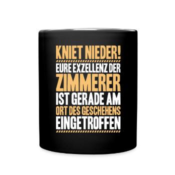 Zimmerer Zimmermann Zimmerei Carpenter Carpentry - Tasse einfarbig - Schwarz - Vorne