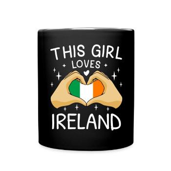 Ireland Flag Heart Irish Flag Dublin - Full Colour Mug - black - Front