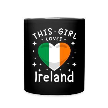 Ireland Flag Heart Holiday Irish Flag Dublin - Full Colour Mug - black - Front