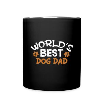 Worlds best dog dad - weiß und orange - Tasse einfarbig - Schwarz - Vorne