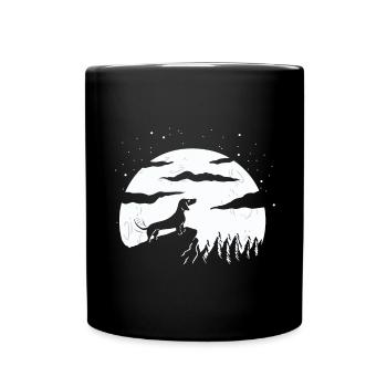 La Lune et le chien - Mug uni - noir - Devant