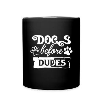 Les chiens devant les gars - Mug uni - noir - Devant