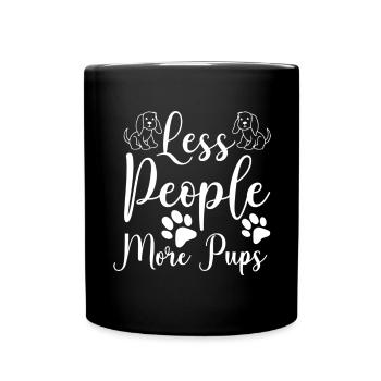 Moins de gens, plus de chiots - Mug uni - noir - Devant