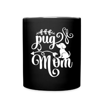 Pug Mama - Arrows - Black - Full Colour Mug - black - Front