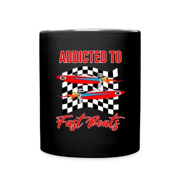 Speedboat Racing Design for Racing Boaters - Full Colour Mug - black - Front
