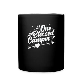 Une tente de liberté de vacances de campeur béni - Mug uni - noir - Devant