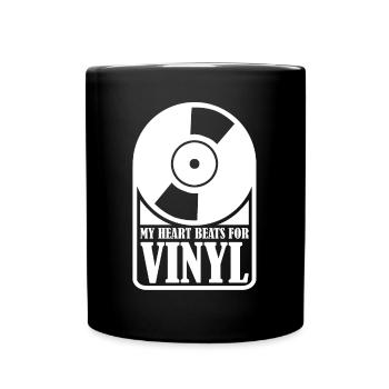 Vinyl Record Records - Full Colour Mug - black - Front