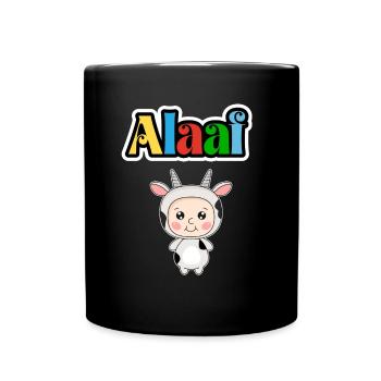 Cute carnival animal, Kölle Alaaf, party cow - Full Colour Mug - black - Front