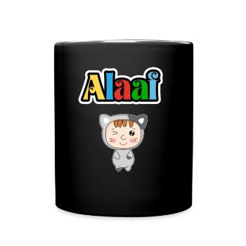 Mignon animal de carnaval, Kölle Alaaf, chat de fête - Mug uni - noir - Devant