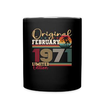 Cadeau d’anniversaire original février millésime 1971 - Mug uni - noir - Devant