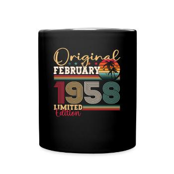 Cadeau d’anniversaire original de février 1958 - Mug uni - noir - Devant