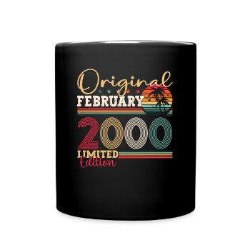 Cadeau d’anniversaire original février millésime 2000 - Mug uni - noir - Devant
