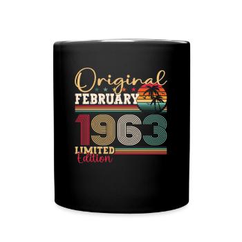 Original February vintage 1963 birthday gift - Full Colour Mug - black - Front