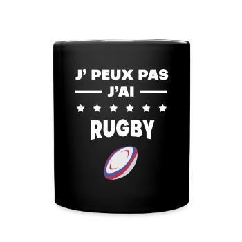 Je peux pas j'ai rugby ballon - Mug uni - noir - Devant