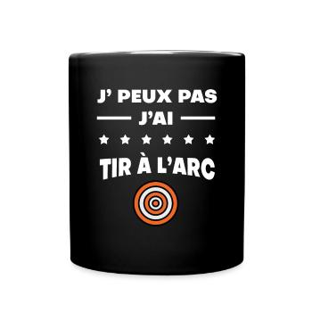 Je peux pas j'ai tir à l'arc cible - Mug uni - noir - Devant
