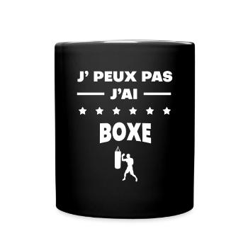 Je peux pas j'ai boxe cadeau boxe - Mug uni - noir - Devant