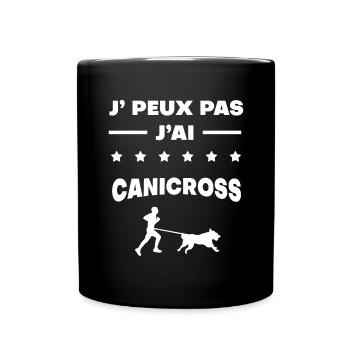 Je peux pas j'ai canicross cadeau canicross - Mug uni - noir - Devant
