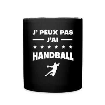 Je peux pas j'ai handball cadeau handball - Mug uni - noir - Devant