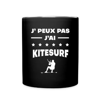 Je peux pas j'ai Kitesurf cadeau Kitesurf - Mug uni - noir - Devant