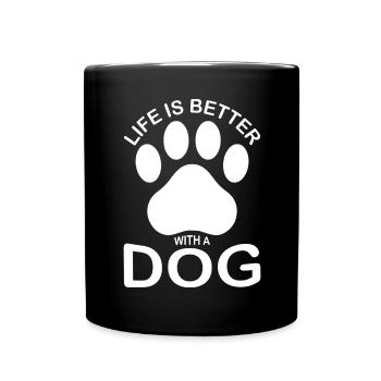 Life is better with a dog -(DO) - Full Colour Mug - black - Front