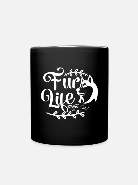 Leben mit Fell - Tasse einfarbig - Schwarz