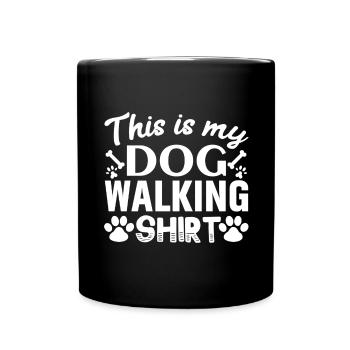 Das ist mein Hund Walking Shirt - Zwei Knochen und - Tasse einfarbig - Schwarz - Vorne