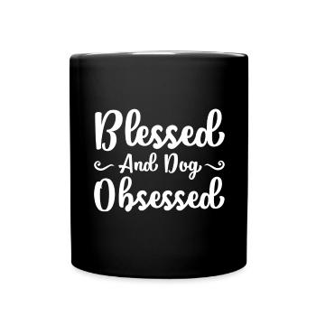 Béni et obsédé par les chiens - Mug uni - noir - Devant