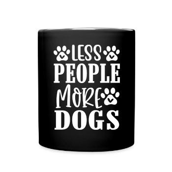 Moins de gens, plus de chiens - Paws - Mug uni - noir - Devant