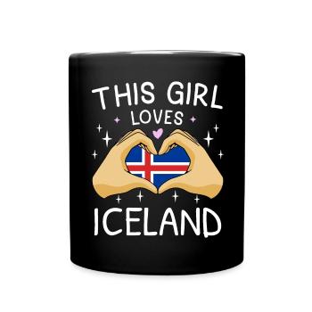 Drapeau de l’Islande Drapeau islandais vintage Look utilisé - Mug uni - noir - Devant