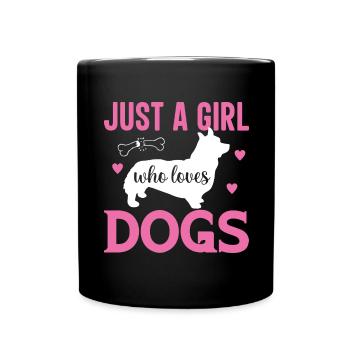 Juste une fille qui aime les chiens - Mug uni - noir - Devant