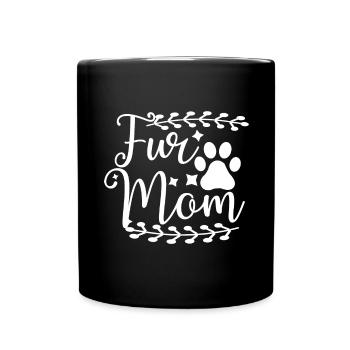 Fur Mama - Stars and Paws - Full Colour Mug - black - Front