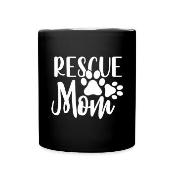 Rescue mom - 2 paws - Full Colour Mug - black - Front
