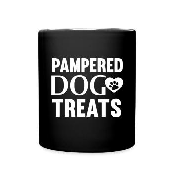 Pampered dog treats - Full Colour Mug - black - Front