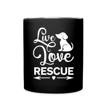 Live love rescue - Puppy - Heart - Arrows(DO) - Full Colour Mug - black - Front