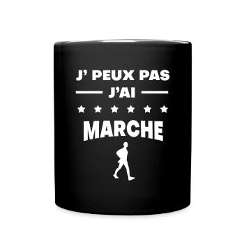 Je peux pas j'ai marche cadeau marche - Mug uni - noir - Devant