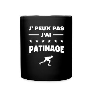 Je peux pas j'ai patinage cadeau patinage - Mug uni - noir - Devant