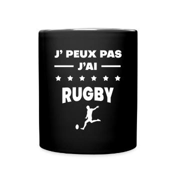 Je peux pas j'ai rugby homme cadeau rugby - Mug uni - noir - Devant