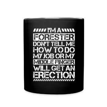Forestier Forestier Forestier Travailleurs forestiers Forêt - Mug uni - noir - Devant