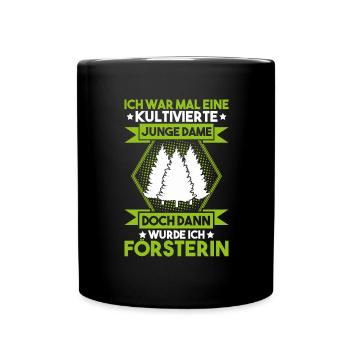 Förster Forstwirtschaft Forester Waldarbeiter Wald - Tasse einfarbig - Schwarz - Vorne