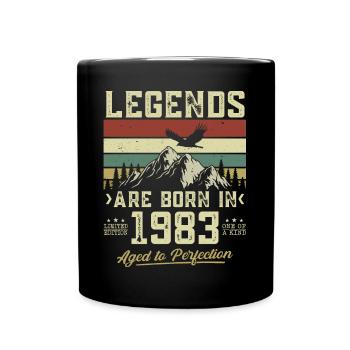 Les légendes sont nées en 1983 - Mug uni - noir - Devant