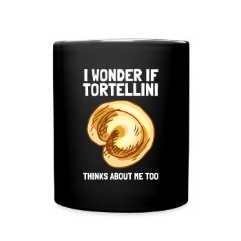 Italian Penne Pasta Tortellini - Tasse einfarbig - Schwarz - Vorne