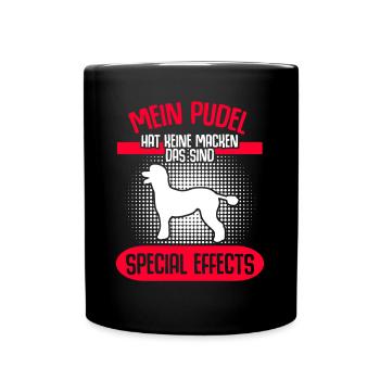 Pudel Hund - Tasse einfarbig - Schwarz - Vorne
