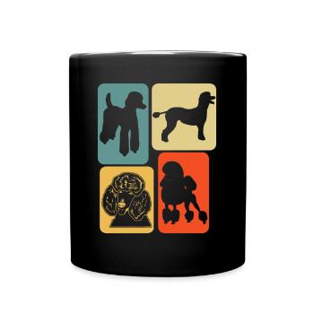 Pudel Retro Hunde - Tasse einfarbig - Schwarz - Vorne