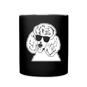 Poodle with sunglasses - Full Colour Mug - black - Front