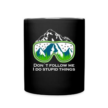 Ski Snowboard Ski Goggles Mountains - Full Colour Mug - black - Front